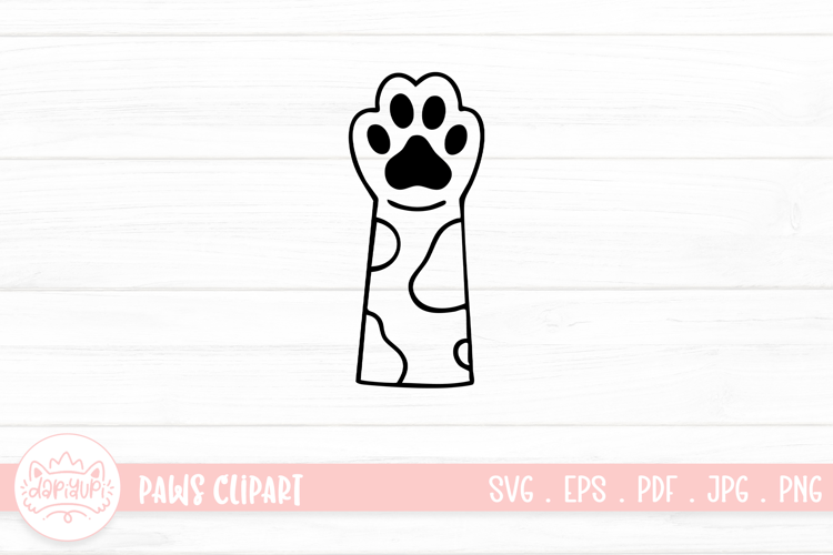 Cute Cat Paw Outline SVG Cut File