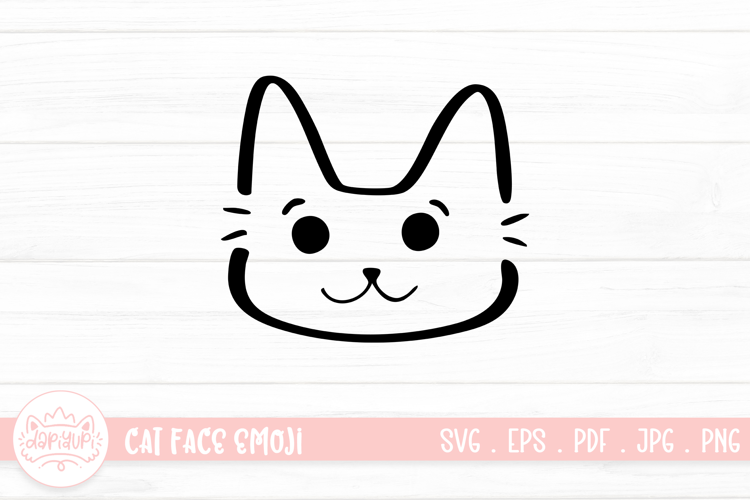 Cute Cat Face Emoji Sticker SVG