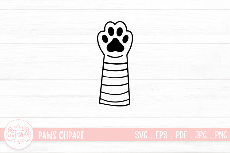Cute Cat Paw Outline SVG Cut File example image 1