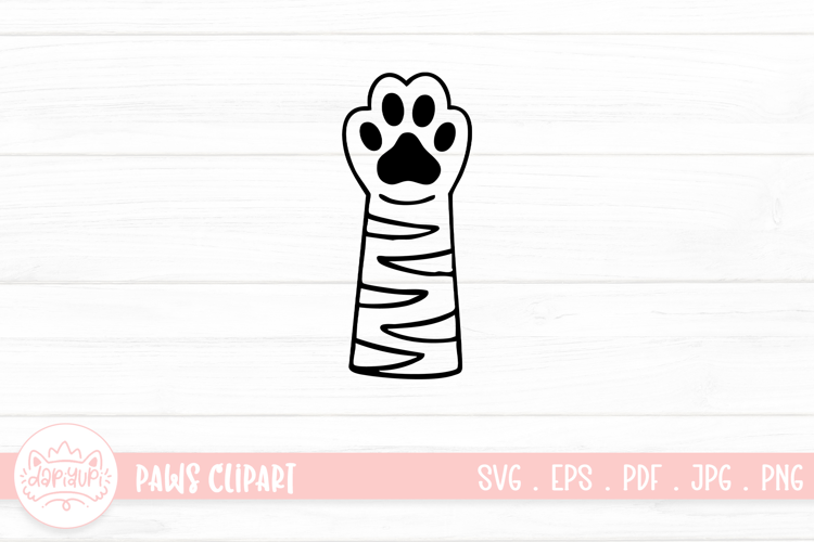 Cute Cat Paw Outline SVG Cut File
