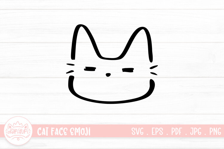 Cute Cat Face Emoji Sticker SVG example image 1