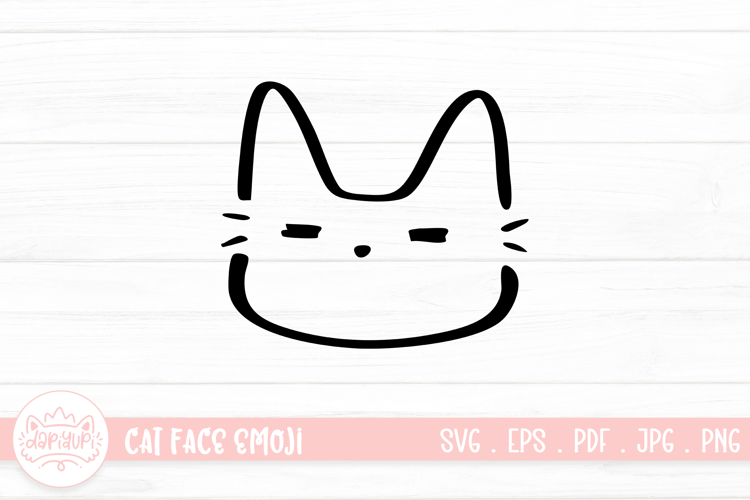 Cute Cat Face Emoji Sticker SVG