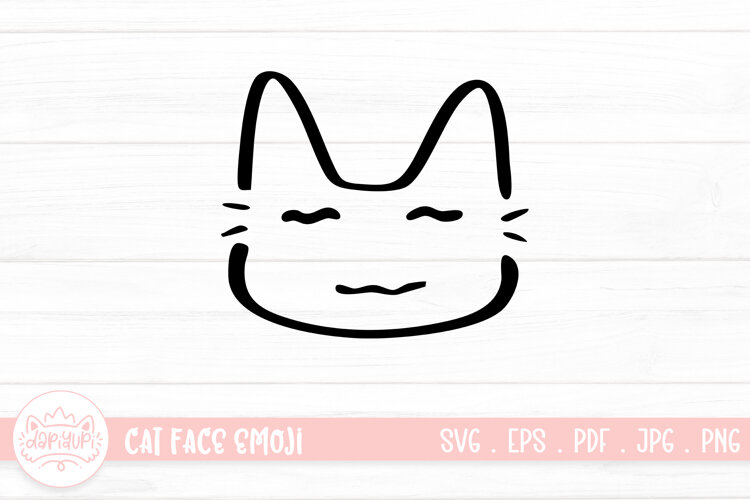 Cute Cat Face Emoji Sticker SVG example image 1