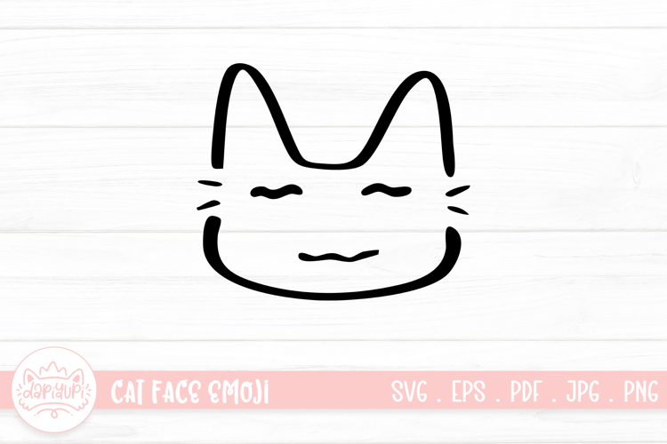 Cute Cat Face Emoji Sticker SVG