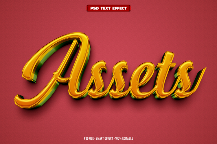 Assets 3D editable text effect