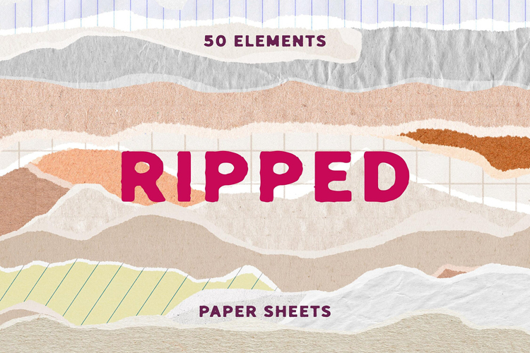 Assorted Ripped Paper Elements