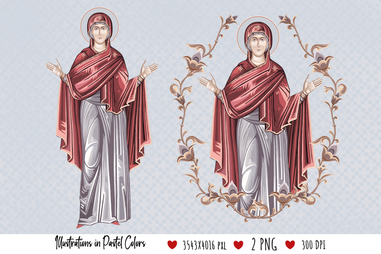 Assumption of Mary. Illustration in Byzantine Style