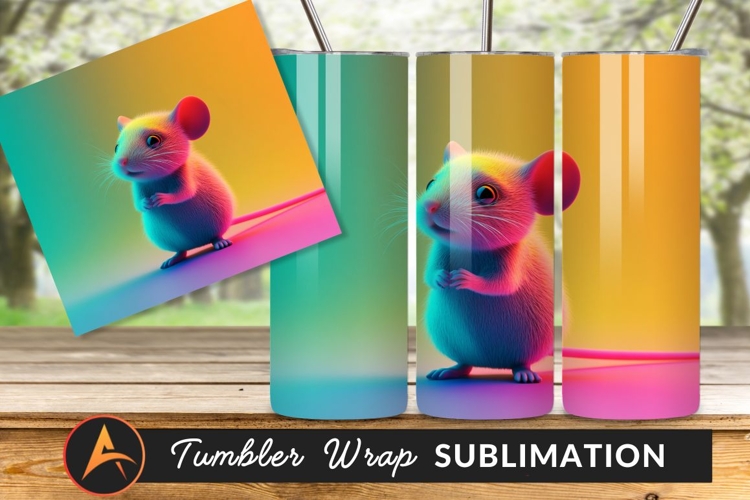 Neon Mouse With Paws Tumbler Png Image