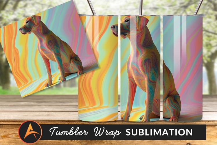 Colorful Abstract Dog Art Tumbler Png Design