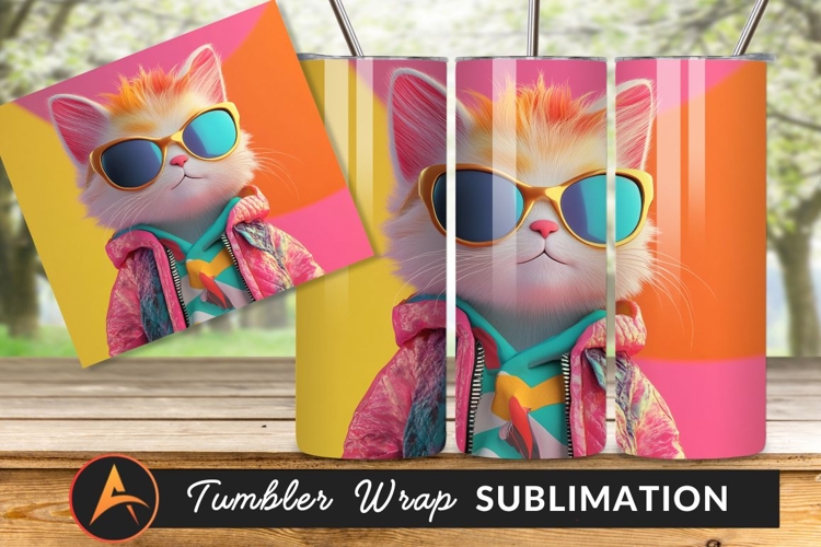 Cool Cat With Sunglasses And Pink Jacket Tumbler