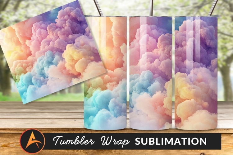 Colorful Cloudscape Background For Tumbler Png Design