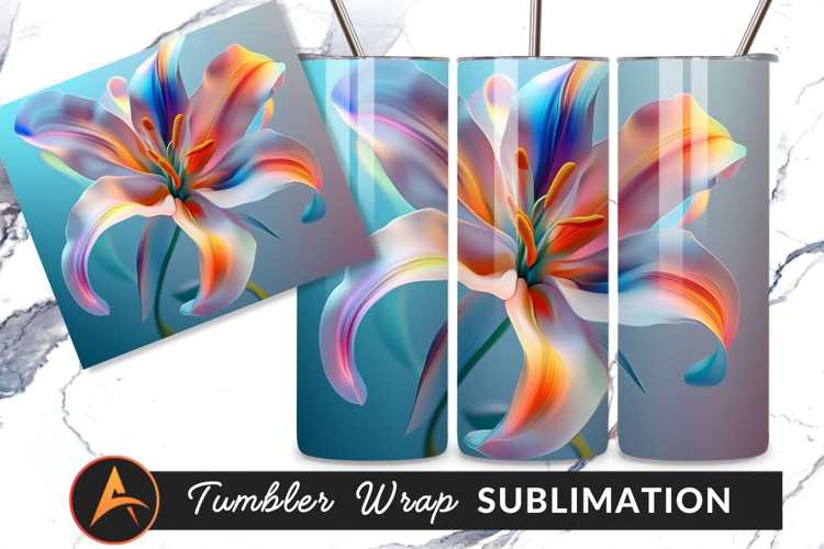 Iridescent Lily Blossom Graphic Resource Tumbler Png