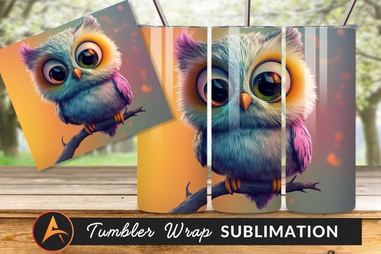 Cute Colorful Owl Perched On Branch Tumbler