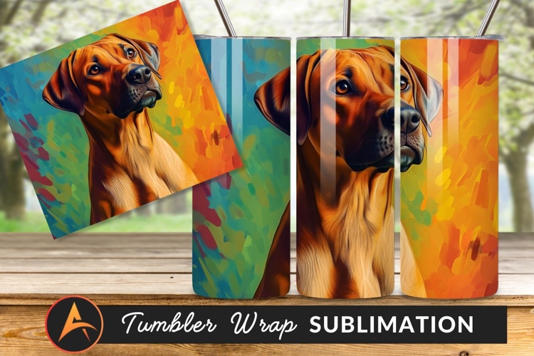 Ridgeback Dog Portrait Colorful Artistic Style Tumbler
