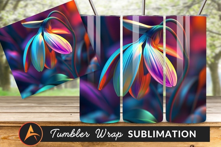 Abstract Flower Colorful Gradient Tumbler Art