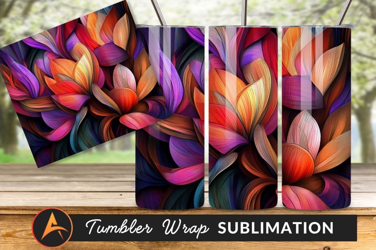 Colorful Abstract Flower Petals Tumbler Png Design