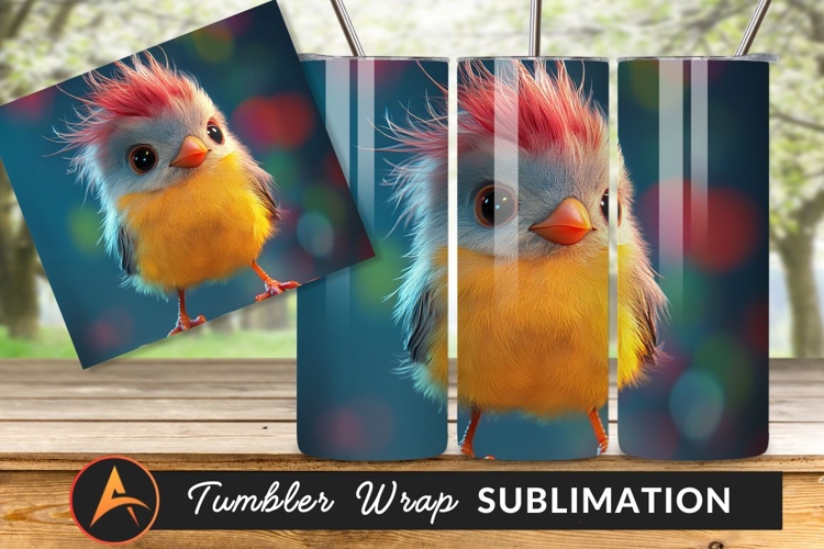 Cute Cartoon Bird Tumbler Png Image