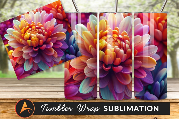 Gradient Chrysanthemum Close Up Tumbler Png