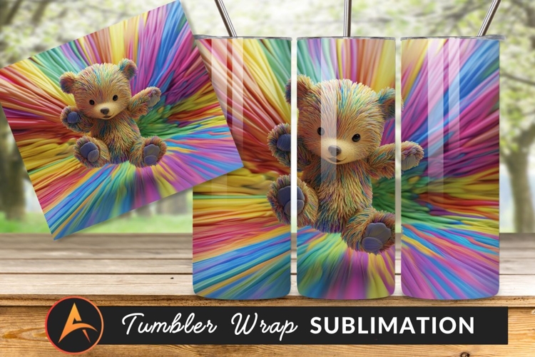 Colorful Teddy Bear Tumbler Png Background example image 1