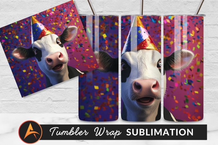 Party Cow Festive Celebration Tumbler Png