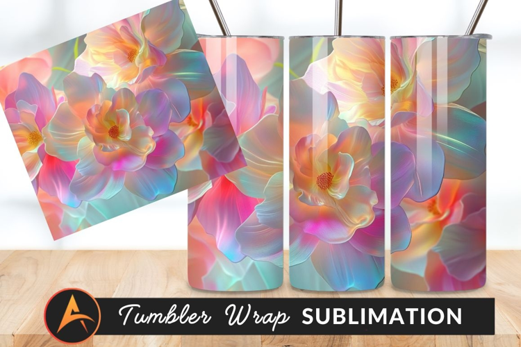 Pastel Flowers With Glowing Edges Tumbler