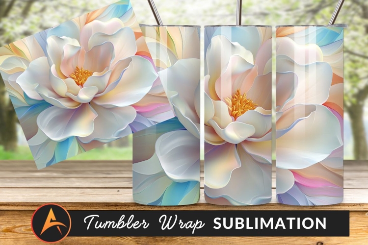 Abstract Flower Art Pastel Colors Tumbler Png