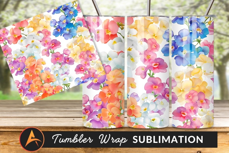 Vibrant Floral Vector Pattern Tumbler Png