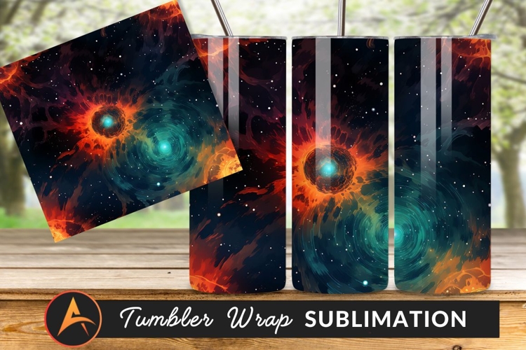 Abstract Universe Seamless Pattern Vector Space Tumbler Art