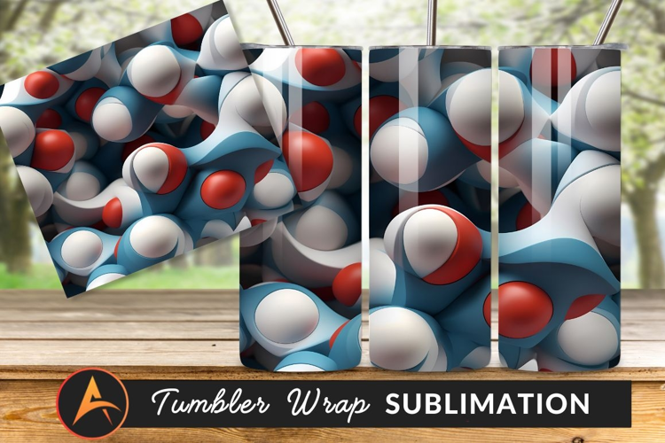 Abstract Molecular Structure Tumbler Png Design