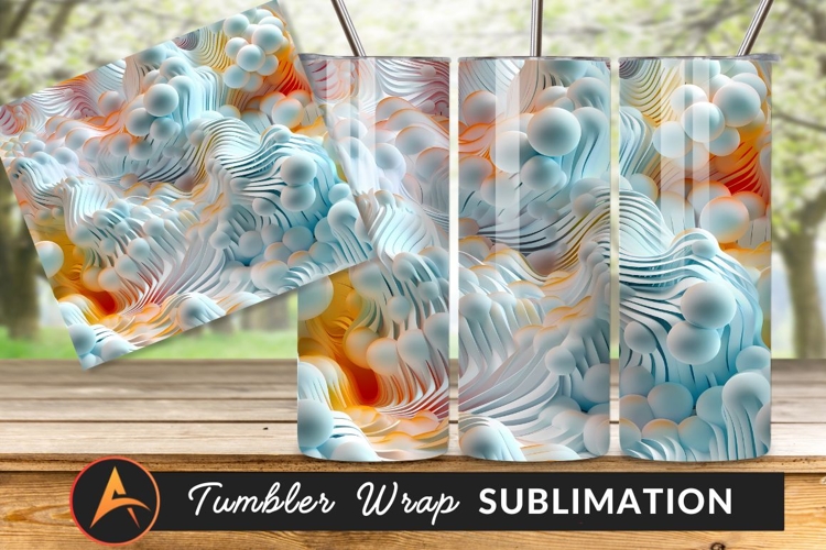 Abstract Spheres And Waves Tumbler Png