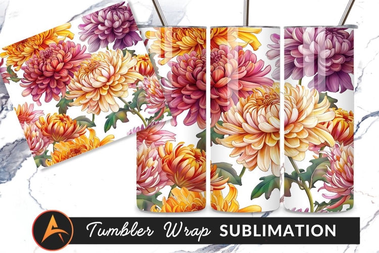 Chrysanthemum Flowers Seamless Pattern For Fabric Design