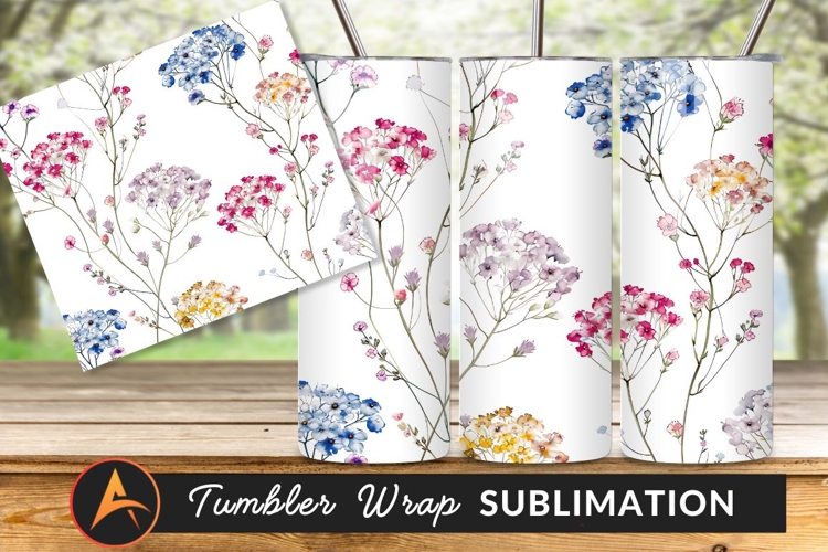 Watercolor Floral Pattern Tumbler Png Background