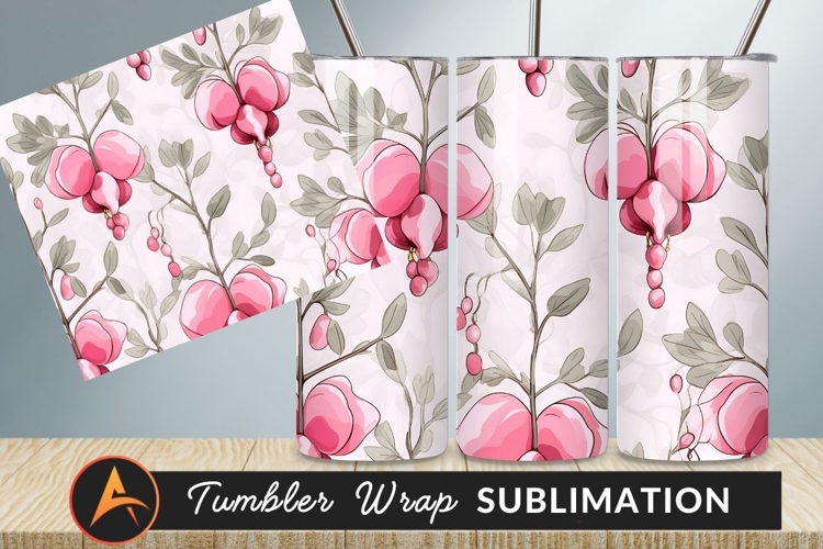 Pink Bleeding Heart Flower Seamless Pattern Art