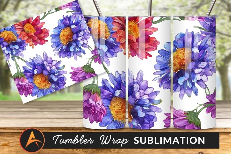 Watercolor Floral Pattern Colorful Flowers Isolated White example image 1