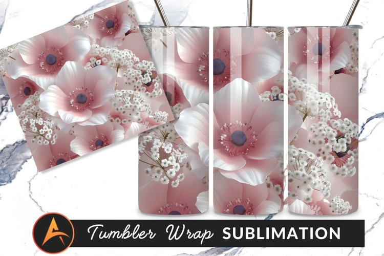 Pale Pink Anemone Flowers With White Accents Tumbler