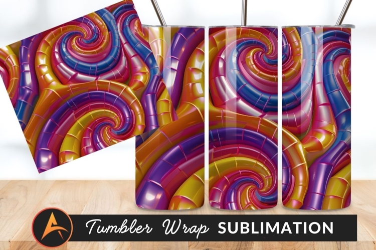 Abstract Colorful Swirl Tumbler Png Background