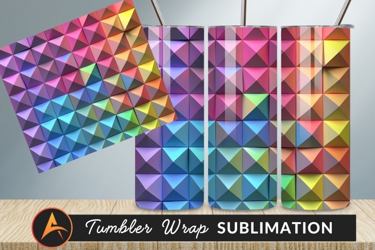 Geometric Triangle Surface Colorful 3D Illustration