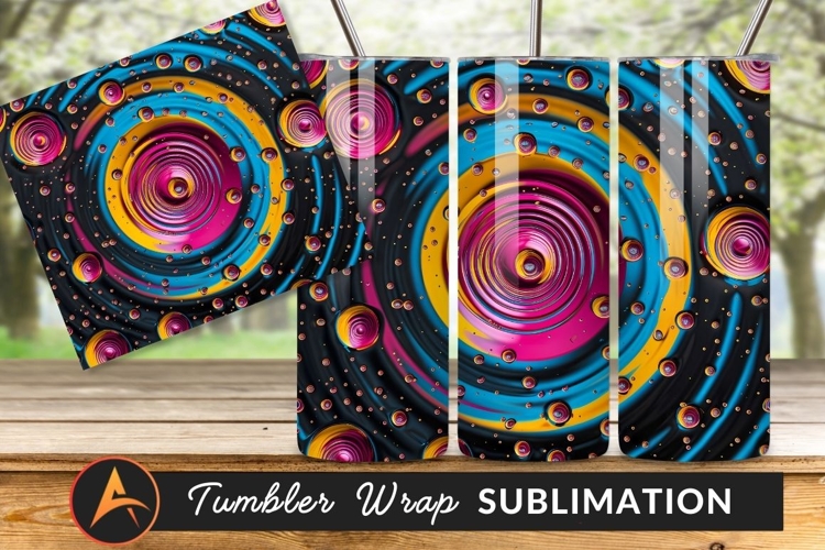 Colorful Swirls And Bubbles Artistic Tumbler Png