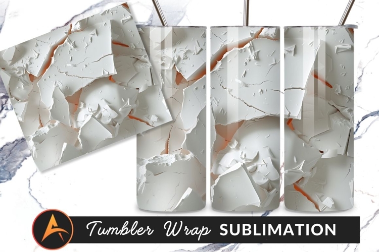 Shattered White Material Digital Art Tumbler Png