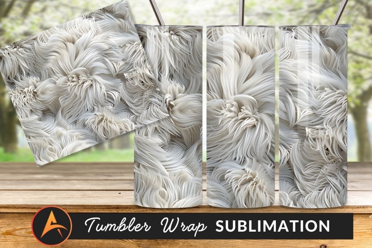 Abstract White Fur Texture Seamless Pattern