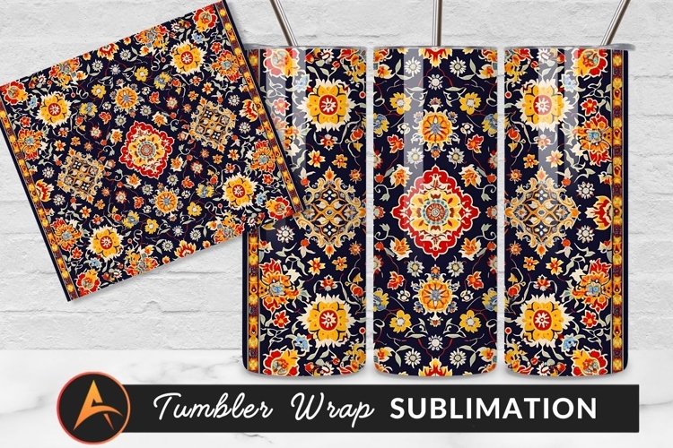 Floral Persian Carpet Seamless Pattern Background
