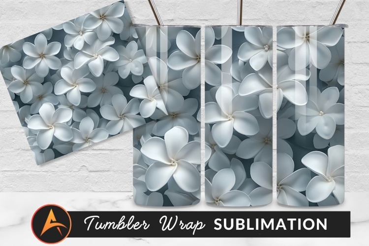 White Frangipani Flowers Tumbler Png Background Design