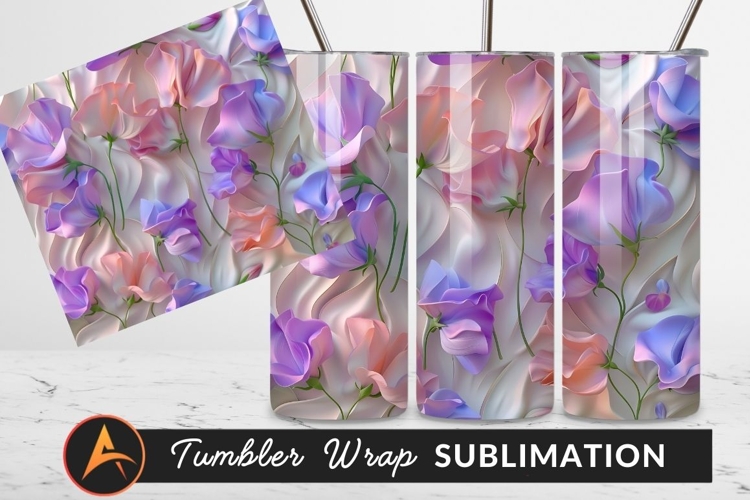 Delicate Sweet Pea Flowers On Silk Background