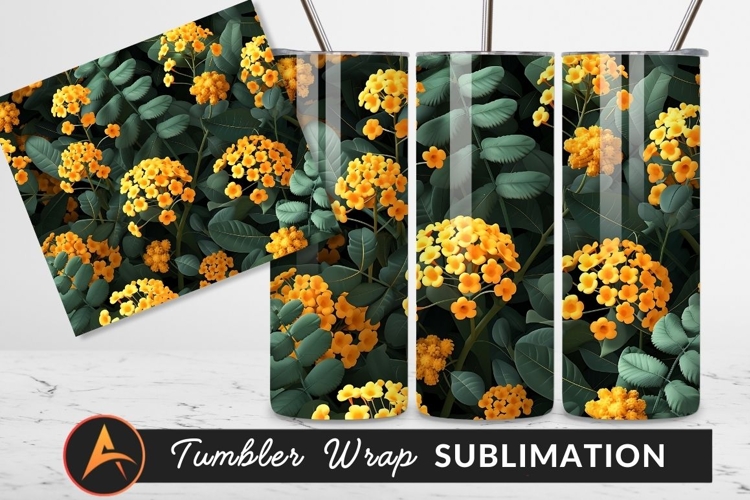 Yellow Flowers And Green Leaves Background
