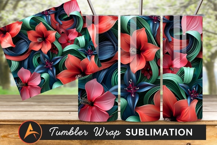 Artistic Floral Illustration With Swirling Abstract Elements
