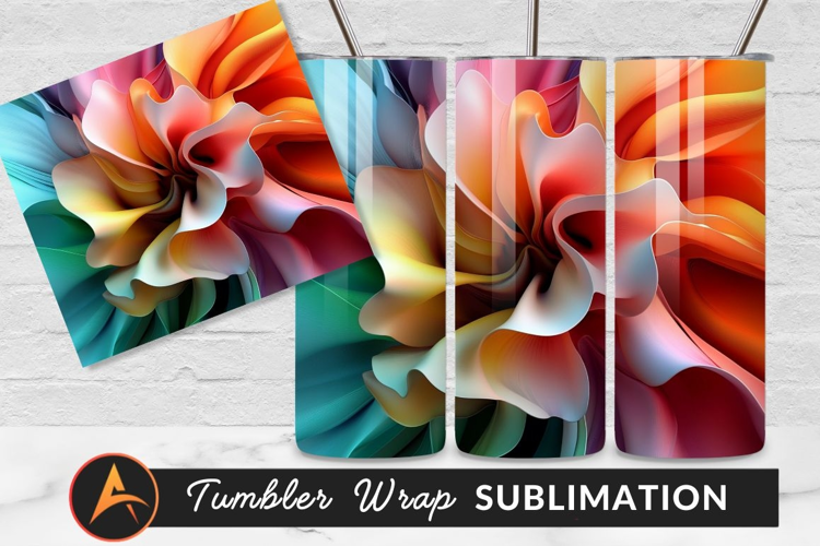 Abstract Colorful Petal Swirl Tumbler Png