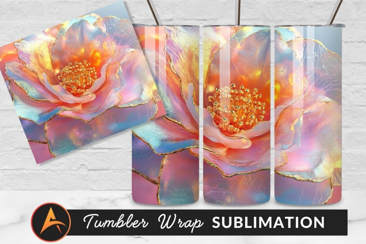 Iridescent Flower Petals With Golden Edge Accent