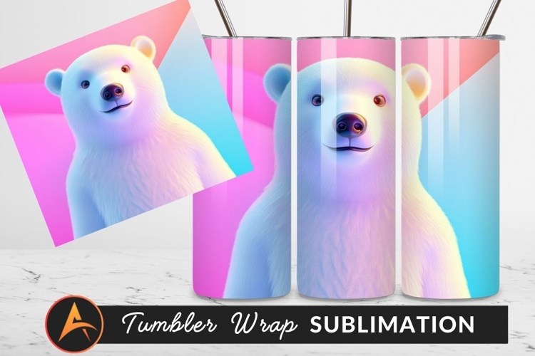 Cute White Bear With Pastel Background