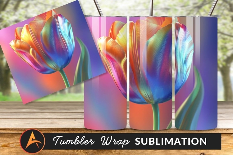 Iridescent Tulip Flower Tumbler Png Image example image 1