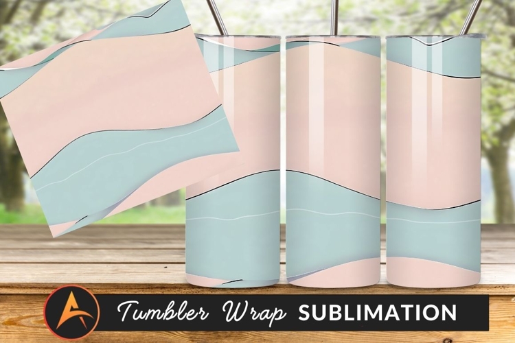 Abstract Pastel Waves Tumbler Png Design